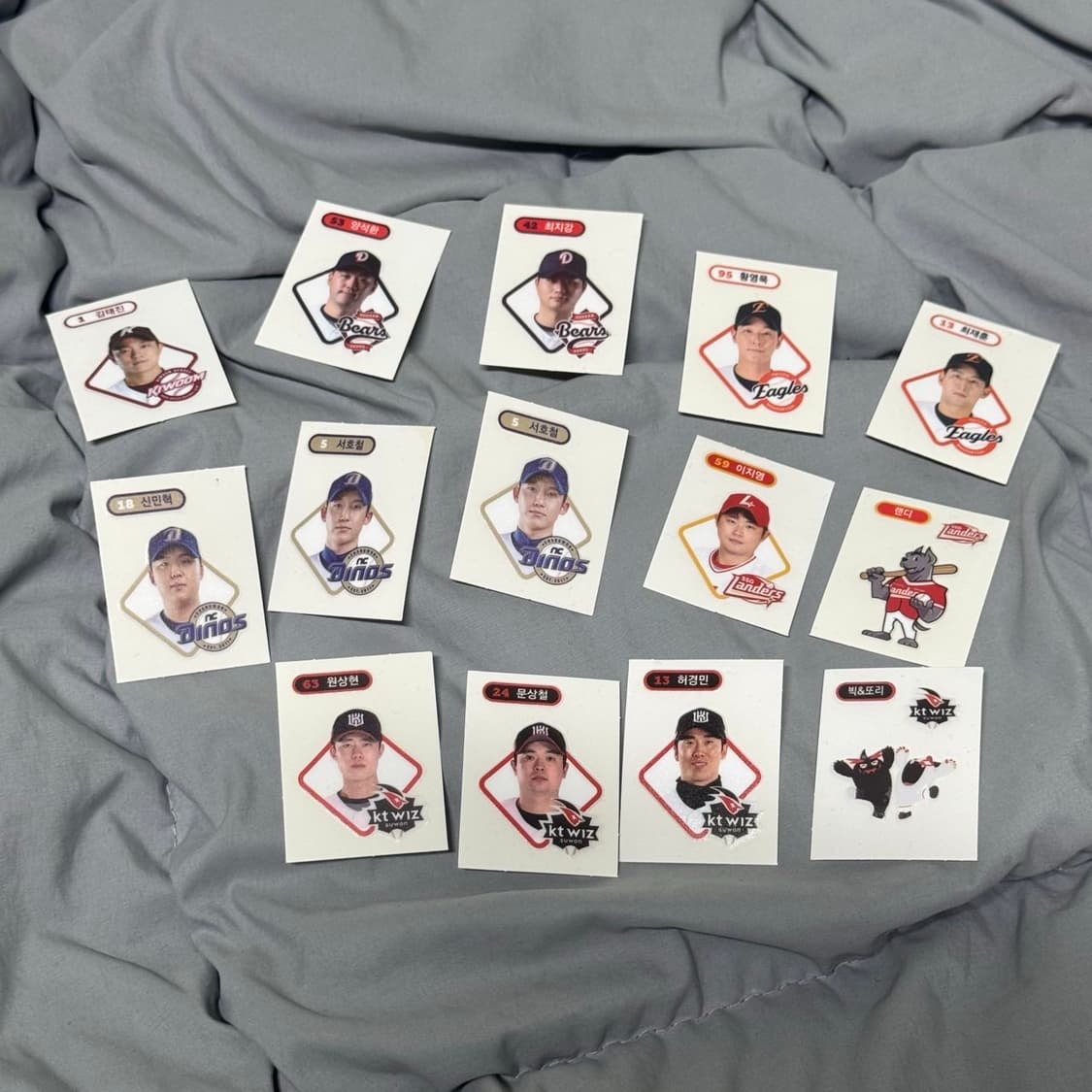!총14장! kbo 빵 띠부씰실 한화 랜더스 두산 엔씨 케이티 키움 일괄 상품이미지1
