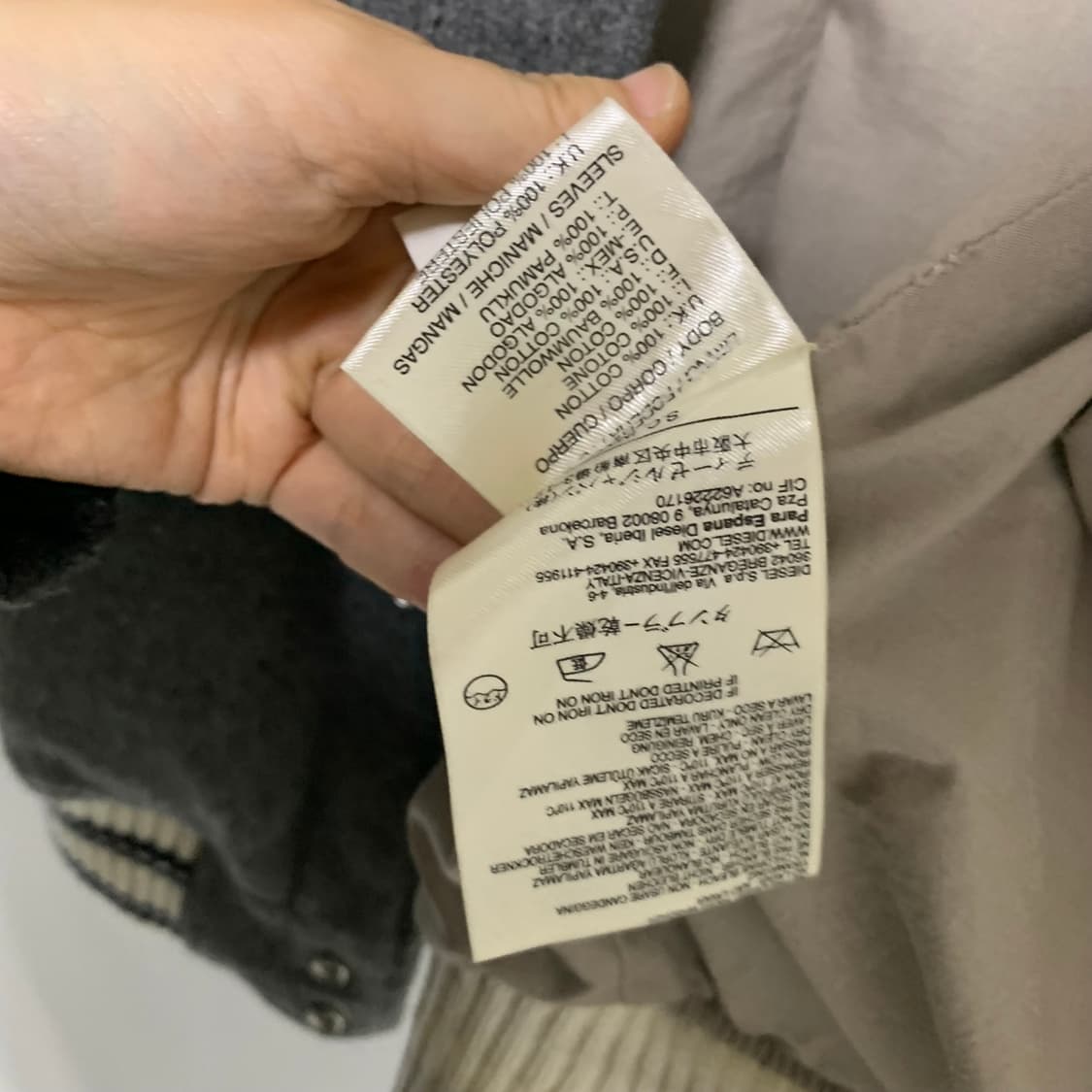 디젤 빈티지 그레이 스타디움 자켓 바시티 남녀공용 상품이미지8