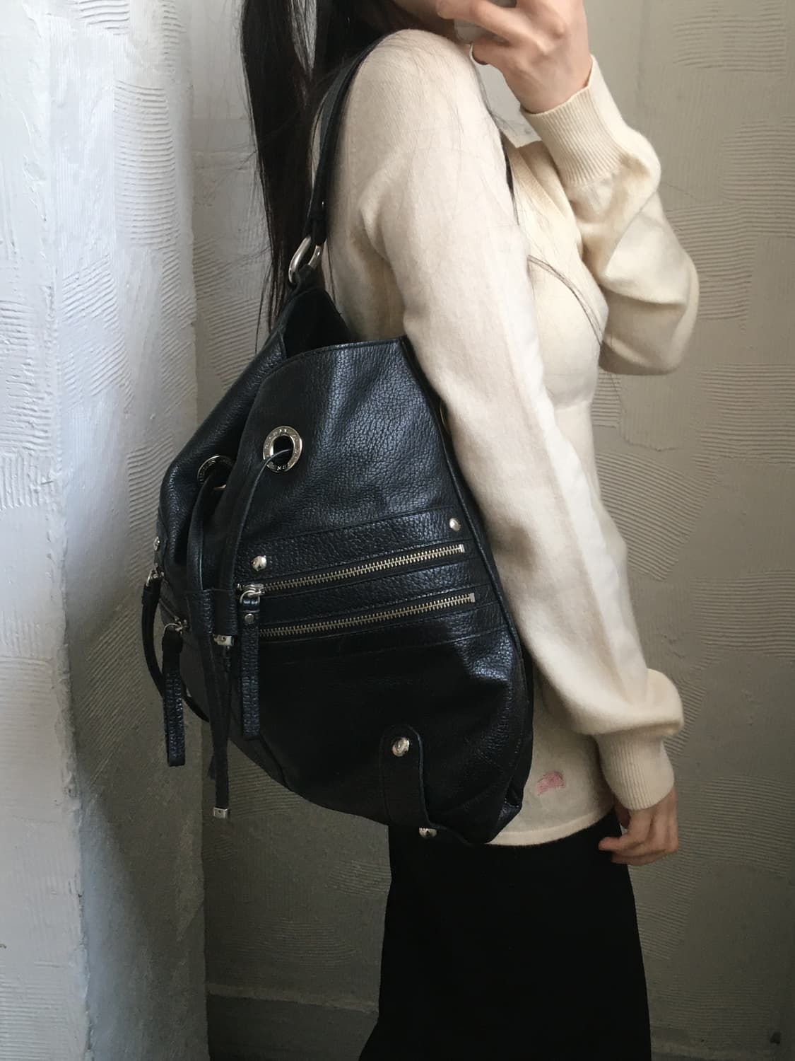 Burberry 버버리 블루라벨 블랙 레더 숄더백 상품이미지1