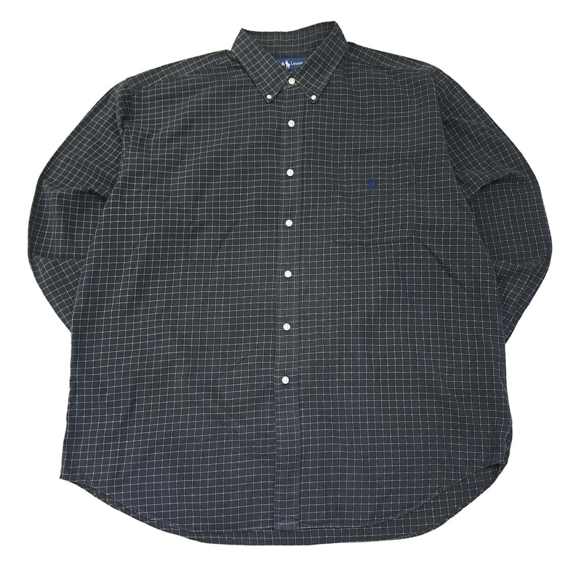 CL659 XL 폴로 90s 블랙 스몰 체크 다크그레이 셔츠 남방 상품이미지1