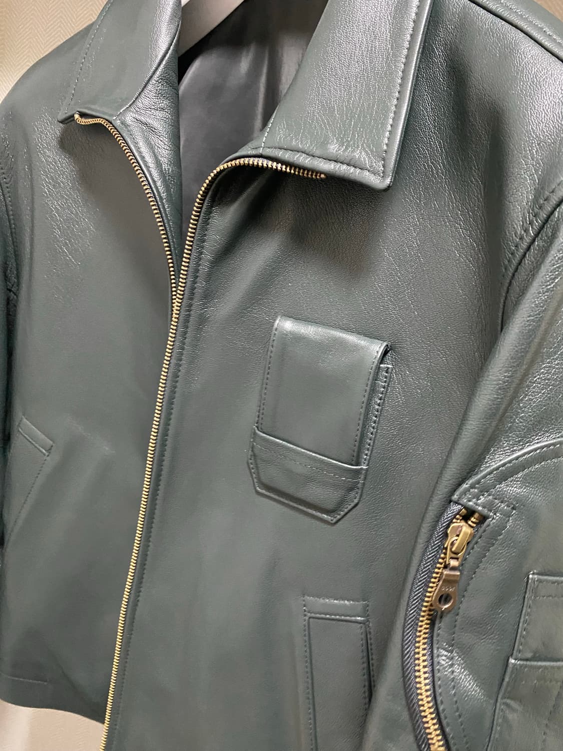 쿠어 고트 스킨 파일럿 레더 점퍼 M 상품이미지5