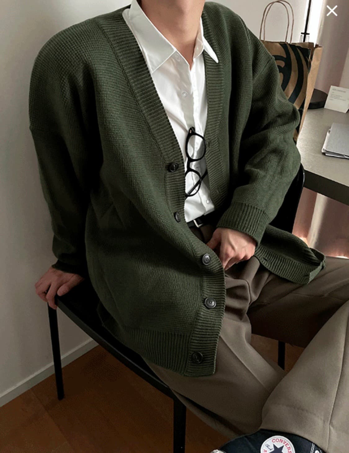 코시하루 플랜 다크컬러 가디건 상품이미지1