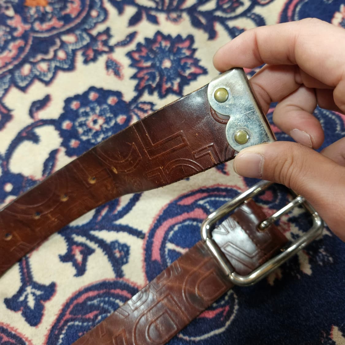 돌체앤가바나 Y2k 빈티지 브라운 가죽 레터링 벨트  상품이미지5