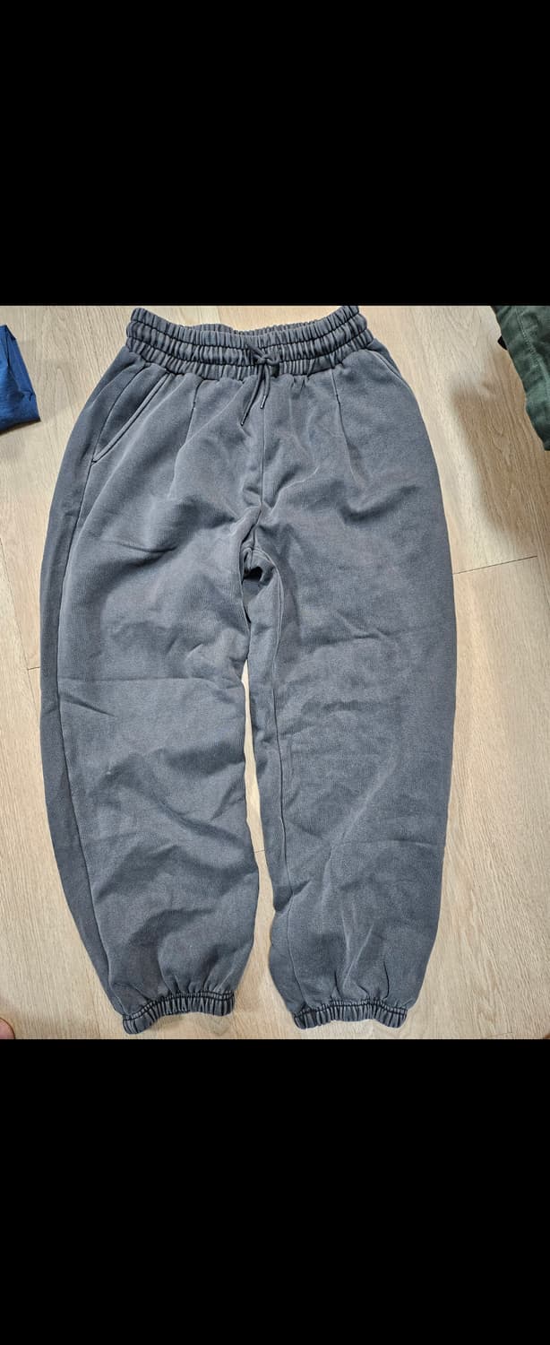 커스텀어클락 기모 피그먼트 와이드 조거 팬츠 M 상품이미지4