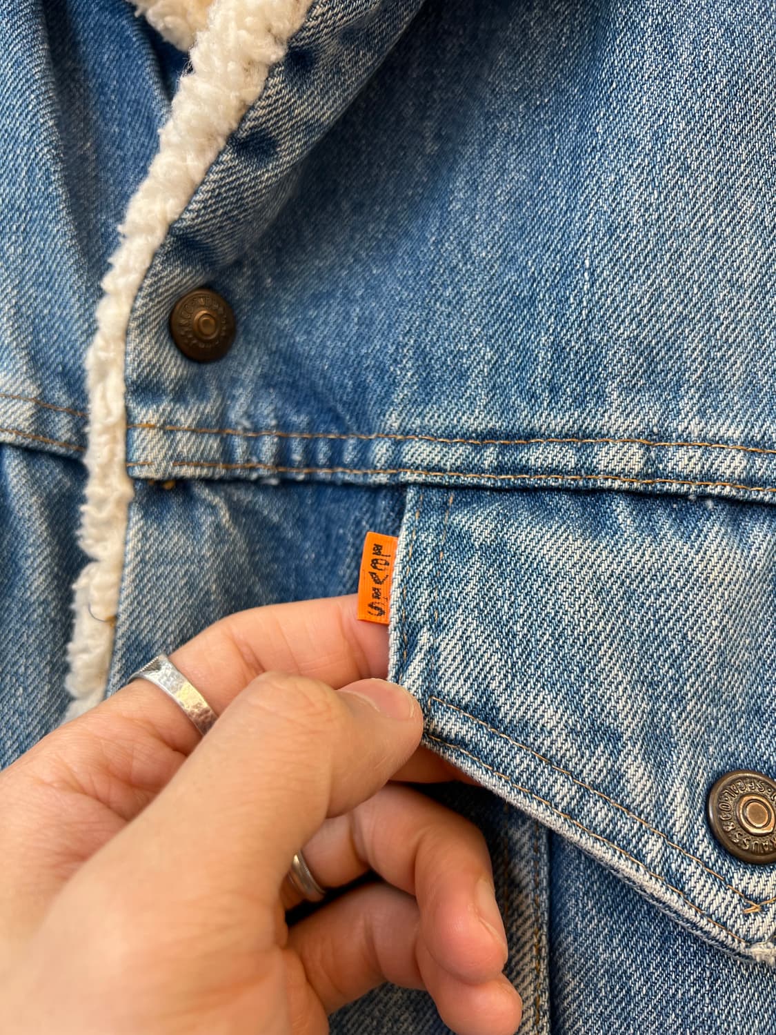 (103)70s 리바이스 오렌지탭 데님 쉐르파 자켓 상품이미지5