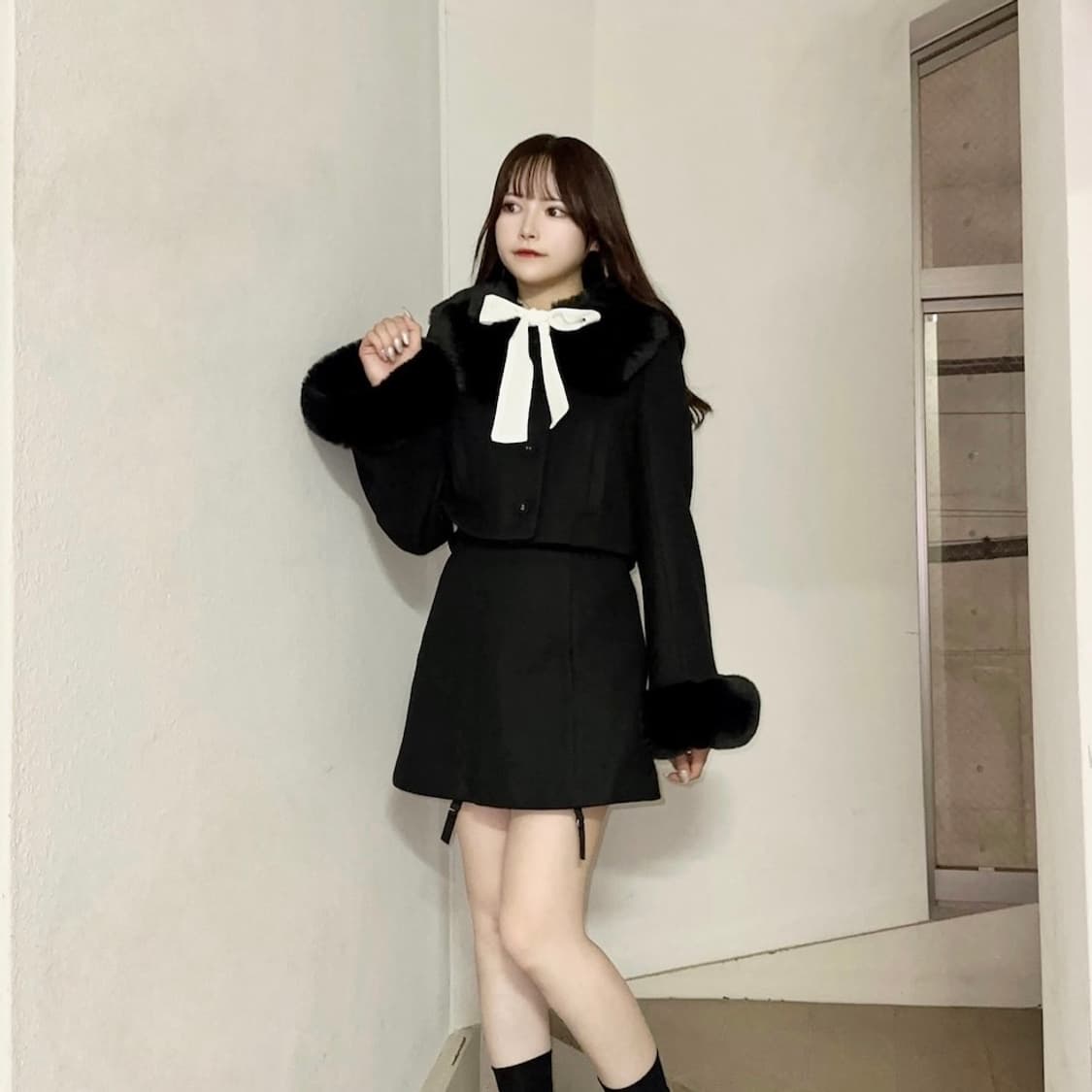 EATME 페이크 퍼 숏 자켓 코트 양산형 지뢰계 스나계 걸리 상품이미지3