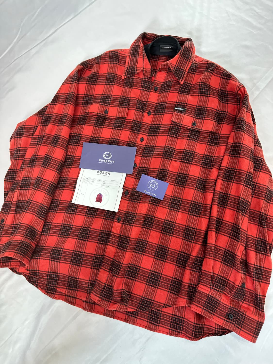 발렌시아가 트롱프뢰유 오버사이즈 체크 셔츠 1사이즈 상품이미지3