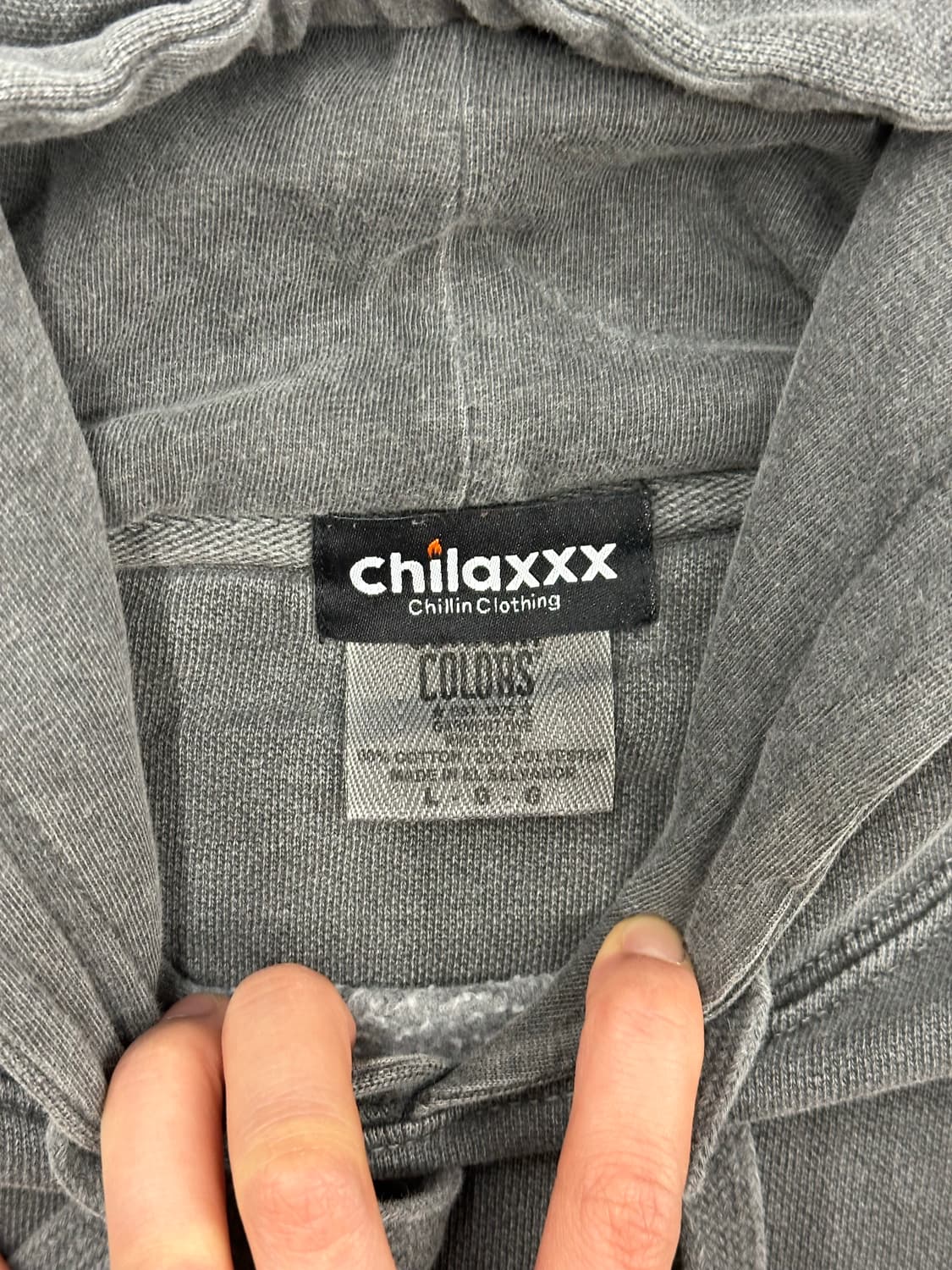 L)Chilaxxx 빈티지 워싱 프린팅 후드티 상품이미지4