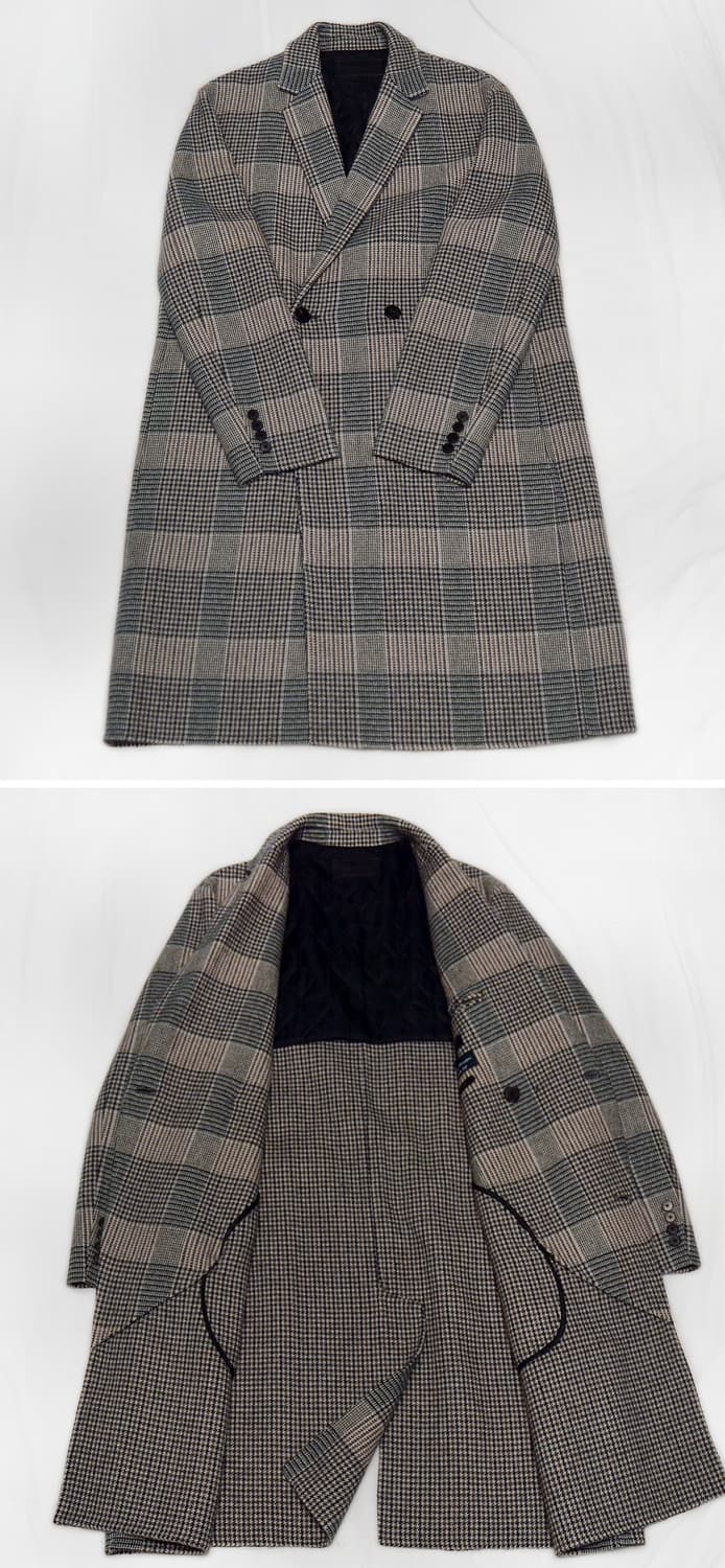 질스튜어트 뉴욕 글렌체크 울캐시미어 핸드메이드 코트 (100+) 상품이미지3