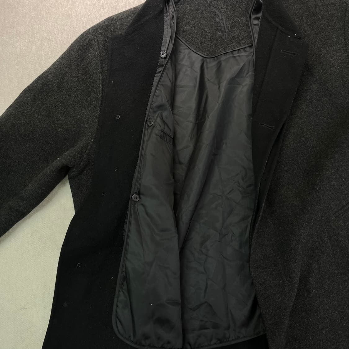 105 입생로랑 90s 싱글 울 코트 상품이미지4