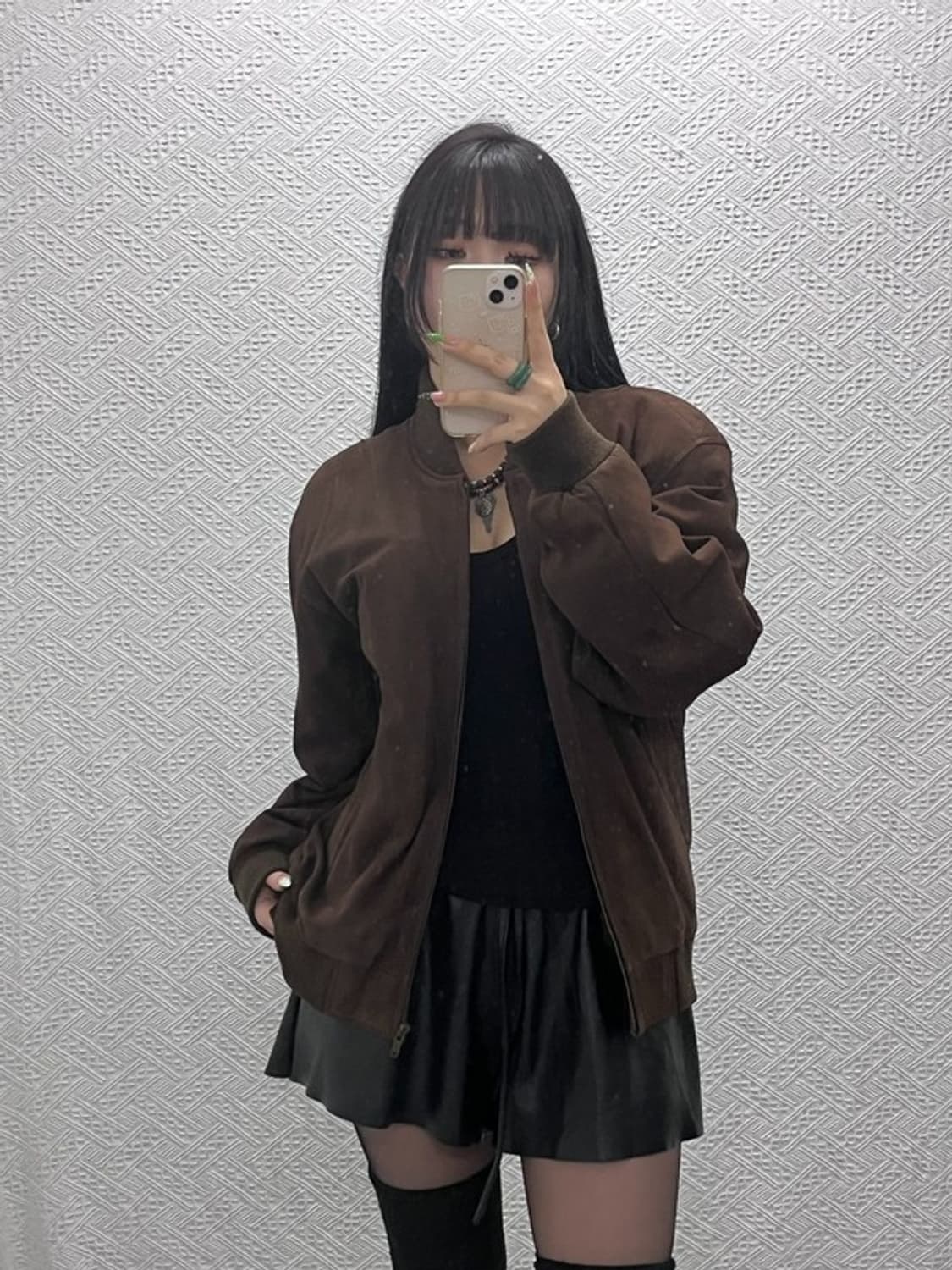 라코스테 모던시크 캐주얼 양가죽 블루종 자켓 100 C09279 상품이미지1