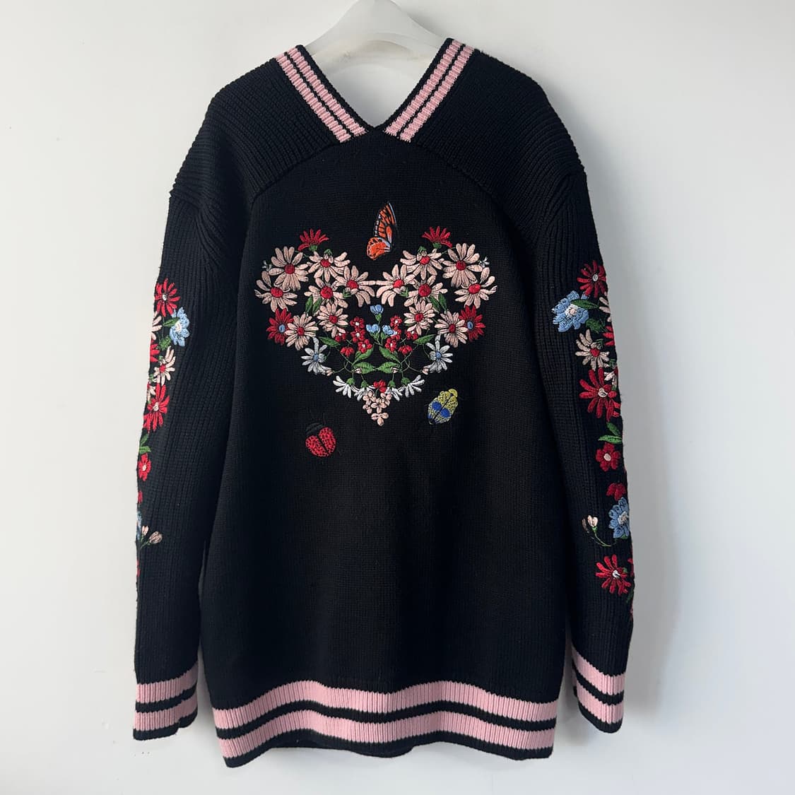 마쥬 maje 플로럴 자수 니트 가디건 상품이미지6