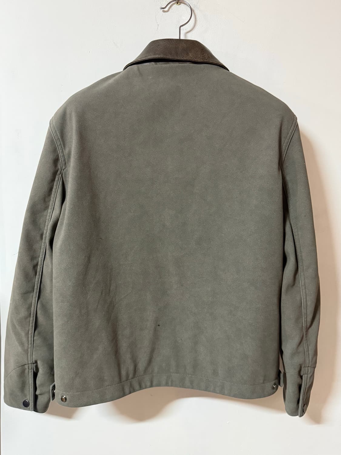 자라 ZARA 스웨이드 배색 카라 집업 자켓 카키 상품이미지3