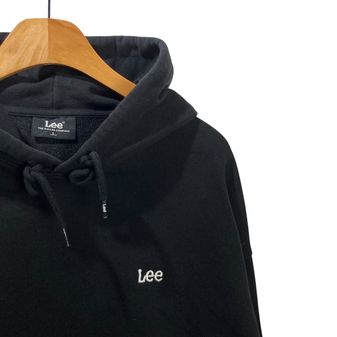 Lee 스몰로고 블랙 후드 상품이미지3