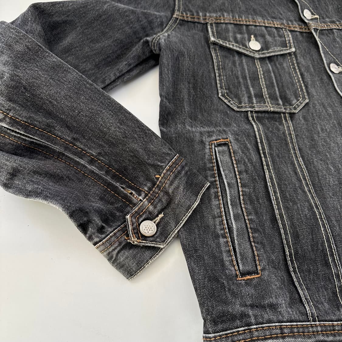 M 95 디아프바인 그레이워시드 워크웨어 데님 트러커자켓 상품이미지3