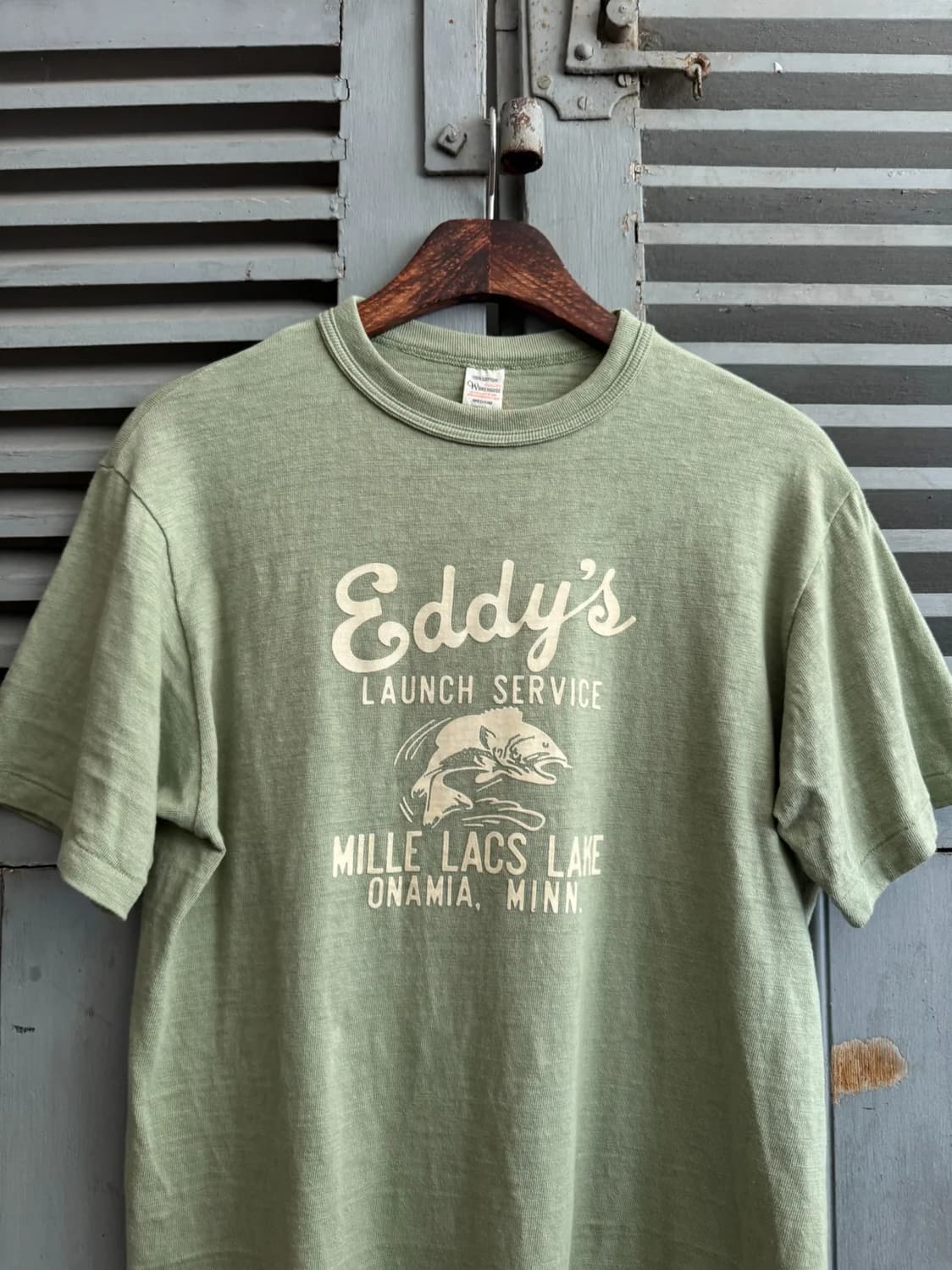 [M]WAREHOUSE 웨어하우스 빔즈 별주 Eddy's 피싱 티셔츠 상품이미지1