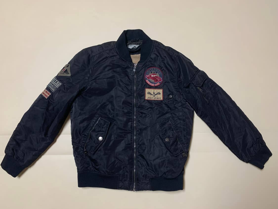[L] JEEP 지프 정품 빅로고 블랙 봄버 자켓 상품이미지1