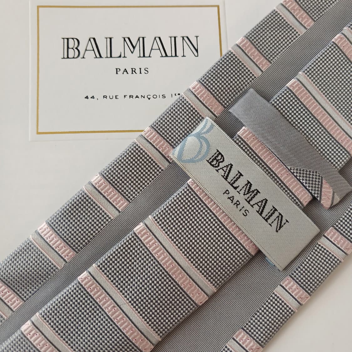 발망 실크 그레이 스트라이프 넥타이 9.5cm A+~A등급 A19569
 상품이미지7