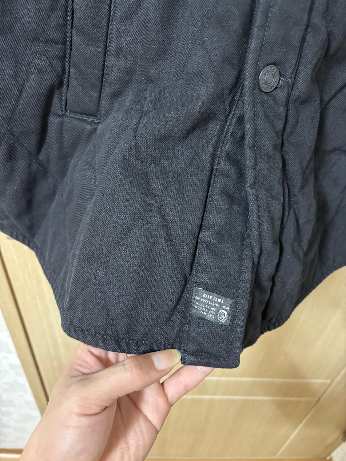 디젤 블랙 데님 퀼팅 자켓 상품이미지4