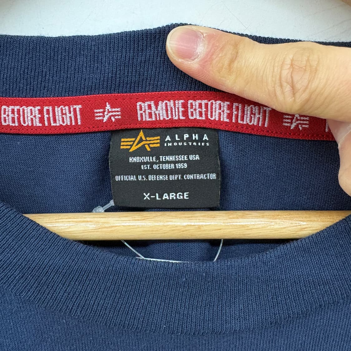 알파인더스트리 카모 로고 반팔 티셔츠 네이비 남성XL 상품이미지4