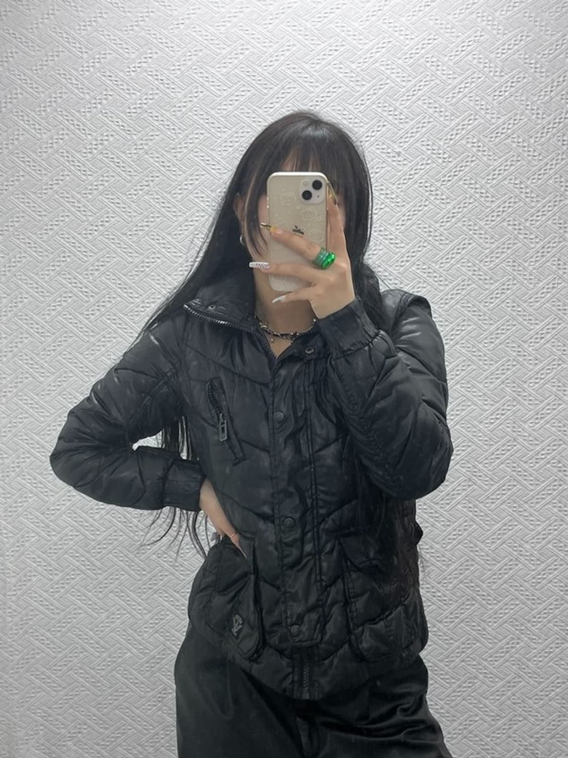 버커루 고딕 올드스쿨 스트릿 힙합 경량 패딩 M C08016 상품이미지1