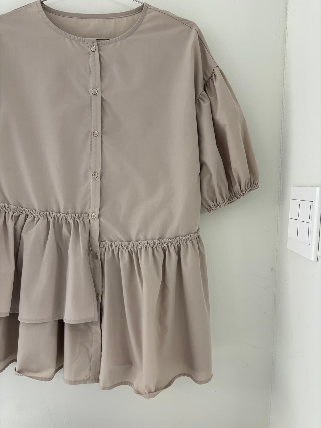 일본빈티지 언발 프릴 반팔 셔츠 상품이미지8