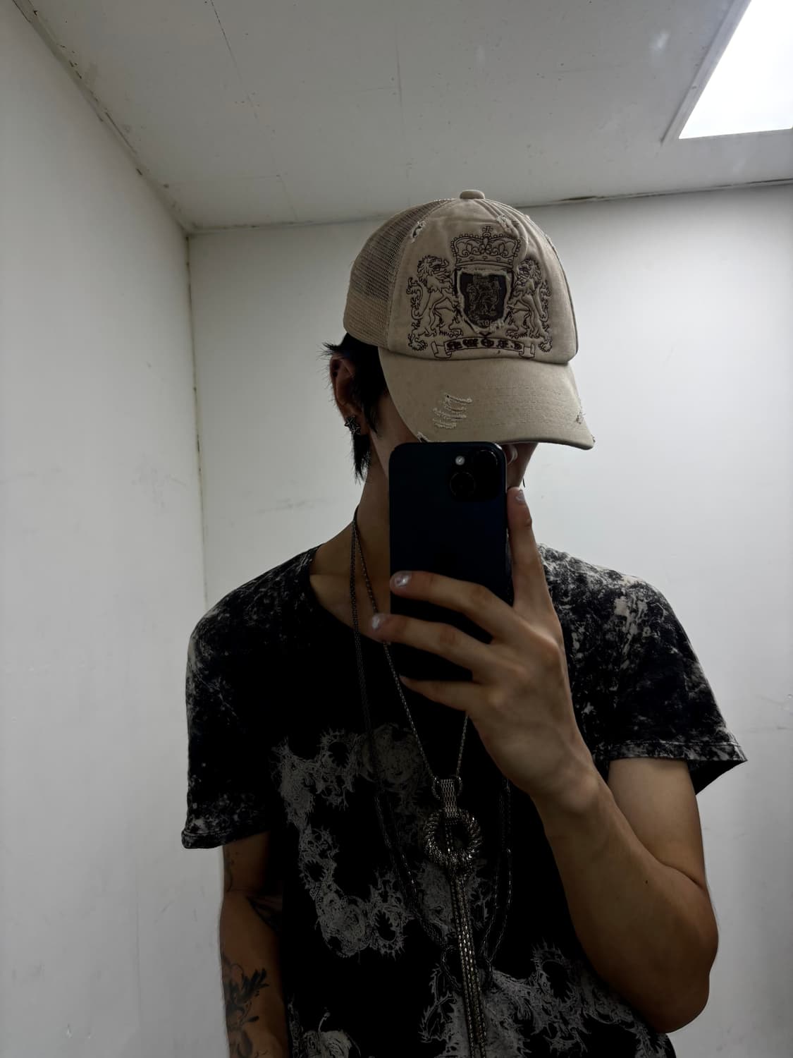 “Vintage” Gothic Design Mesh Cap 상품이미지3