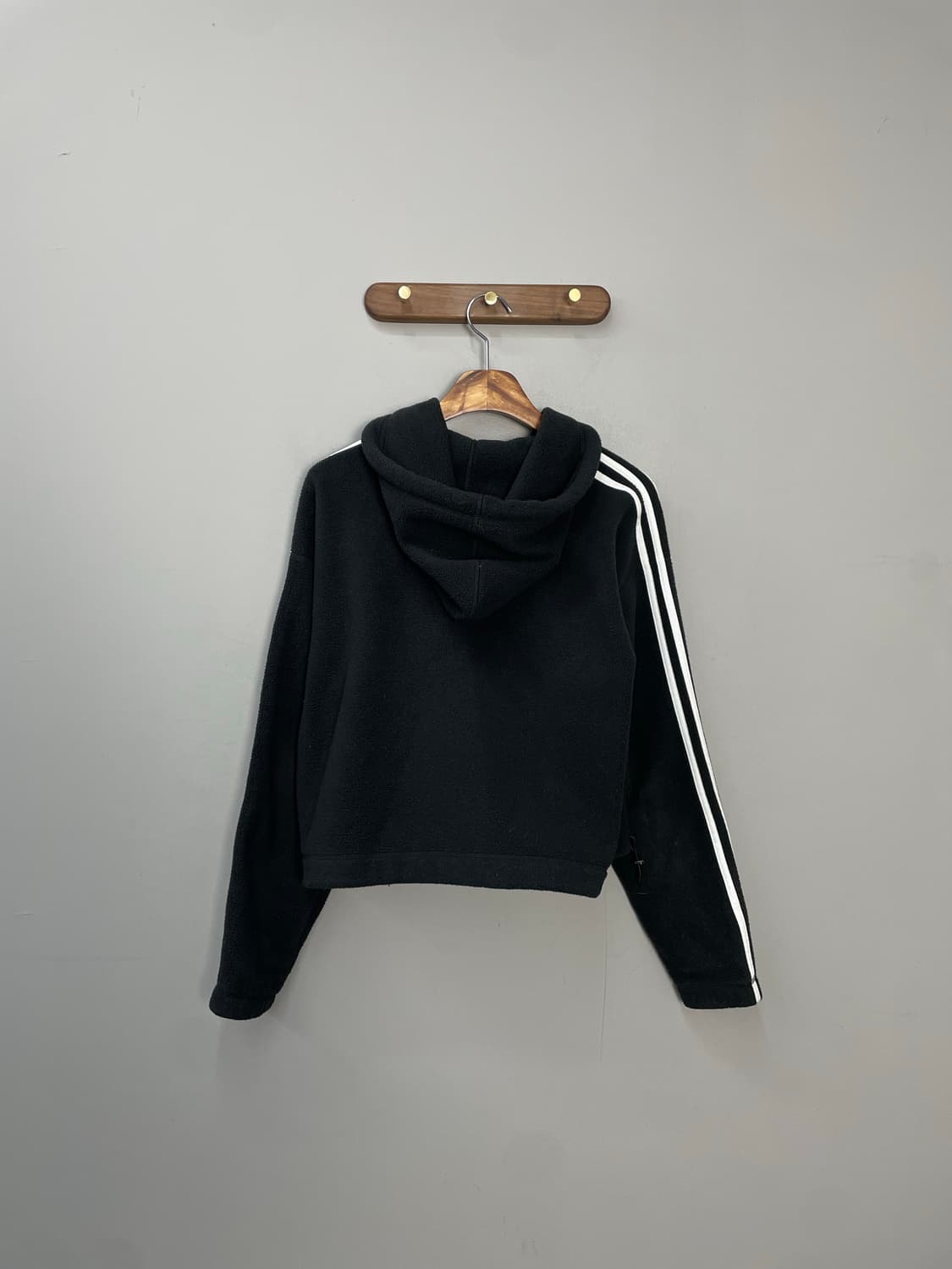 아디다스 플리스 숏 블랙 후드집업 H1558 상품이미지4