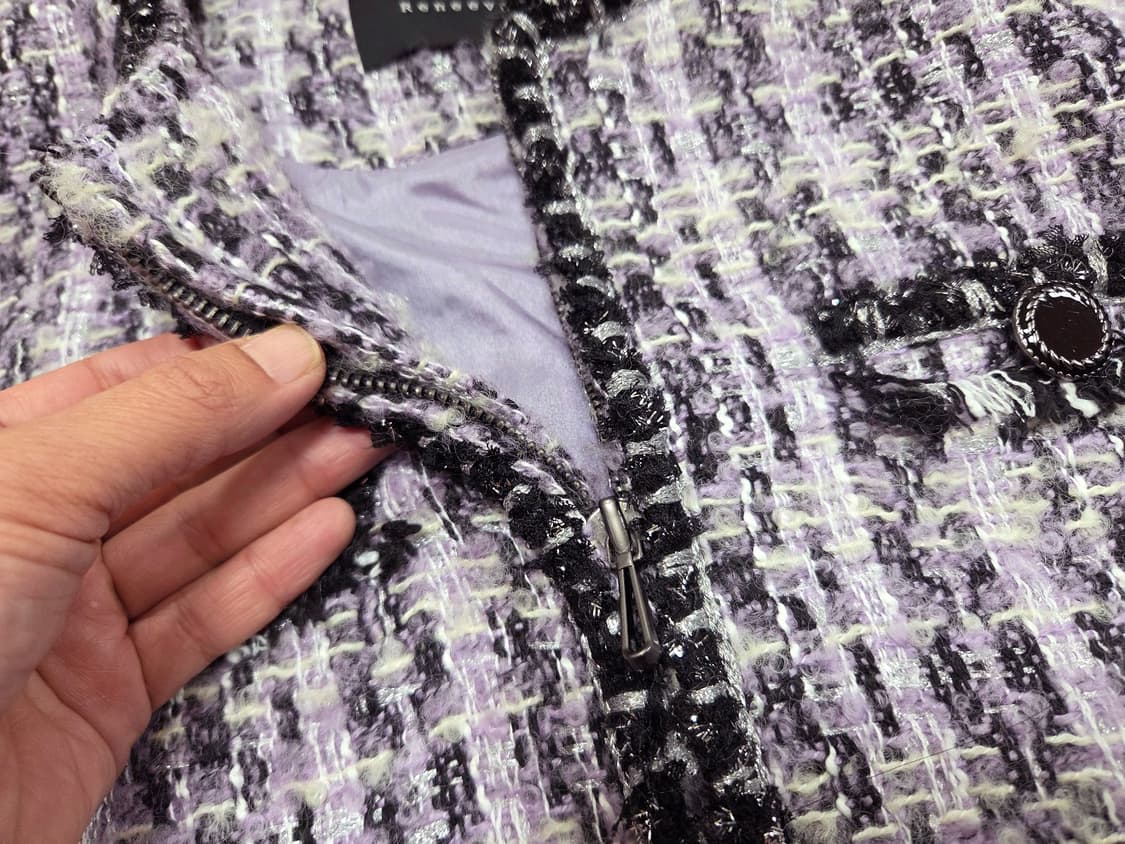 레니본(Reneevon) 트리밍 트위드코트 55-66 상품이미지7