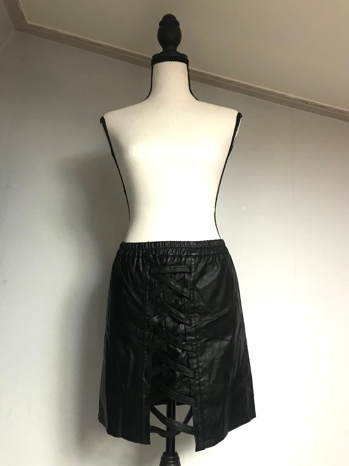 Leather Lace-up Skirt 상품이미지2