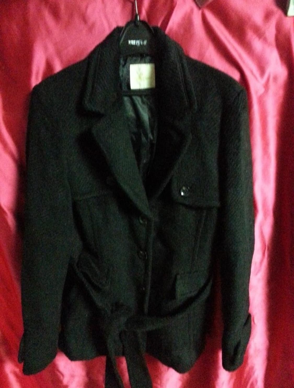 엘레강스 스포츠 여성 울 모직 하프 코트 블랙 100 상품이미지1