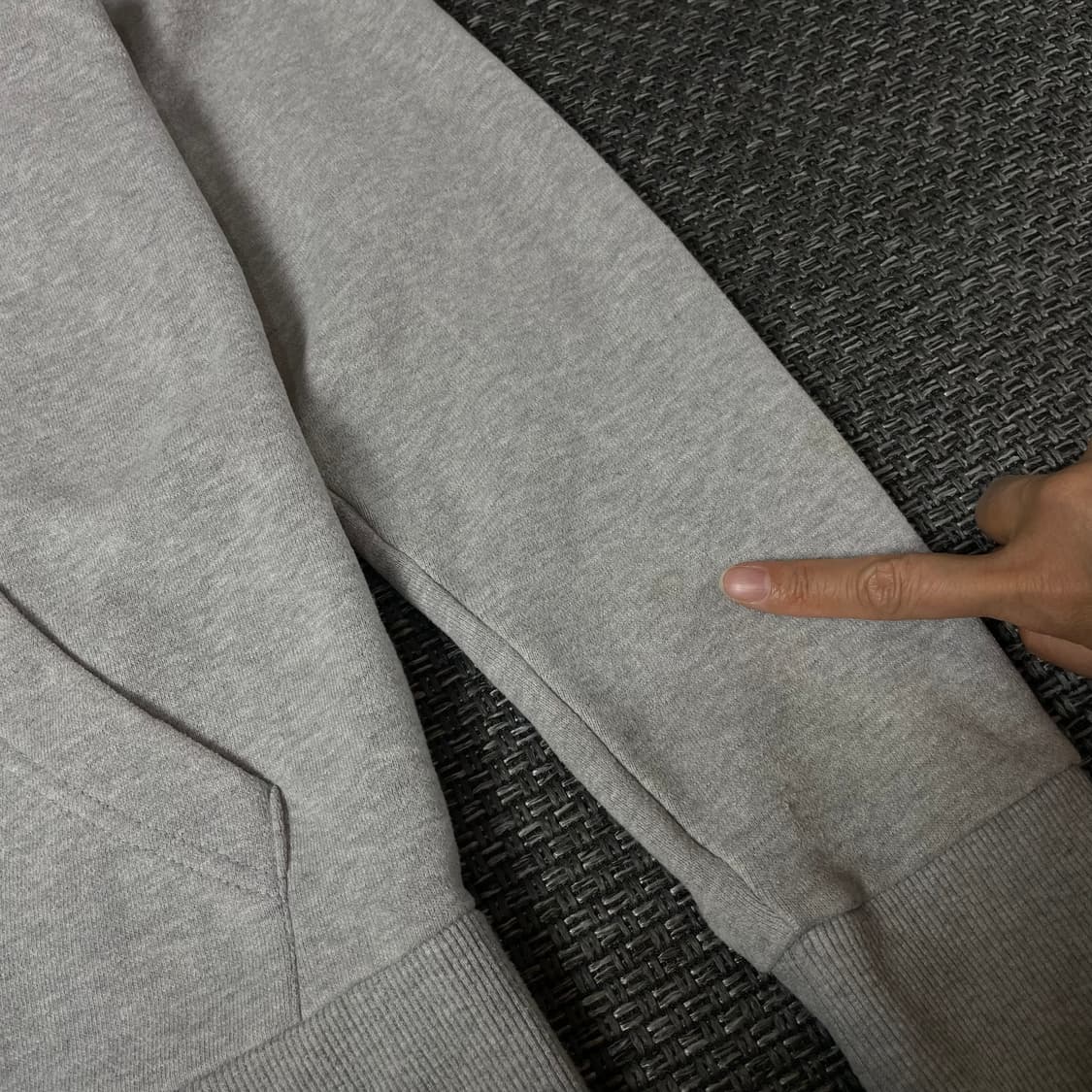 지프 그레이 기모 로고 후드집업 M 상품이미지5