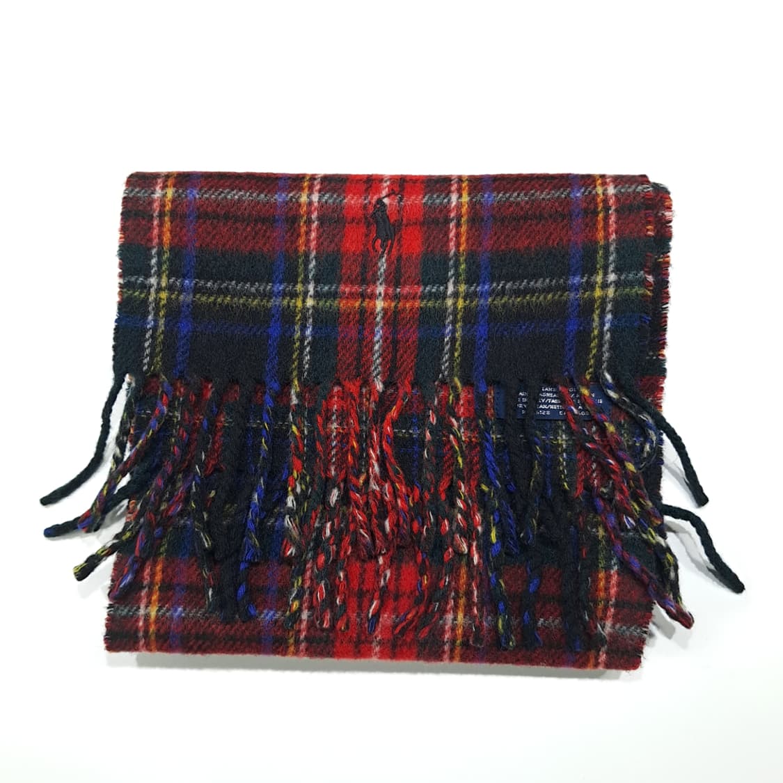 MX596 폴로 90s 이태리판 램스울 타탄체크 레드 머플러 목도리 상품이미지7