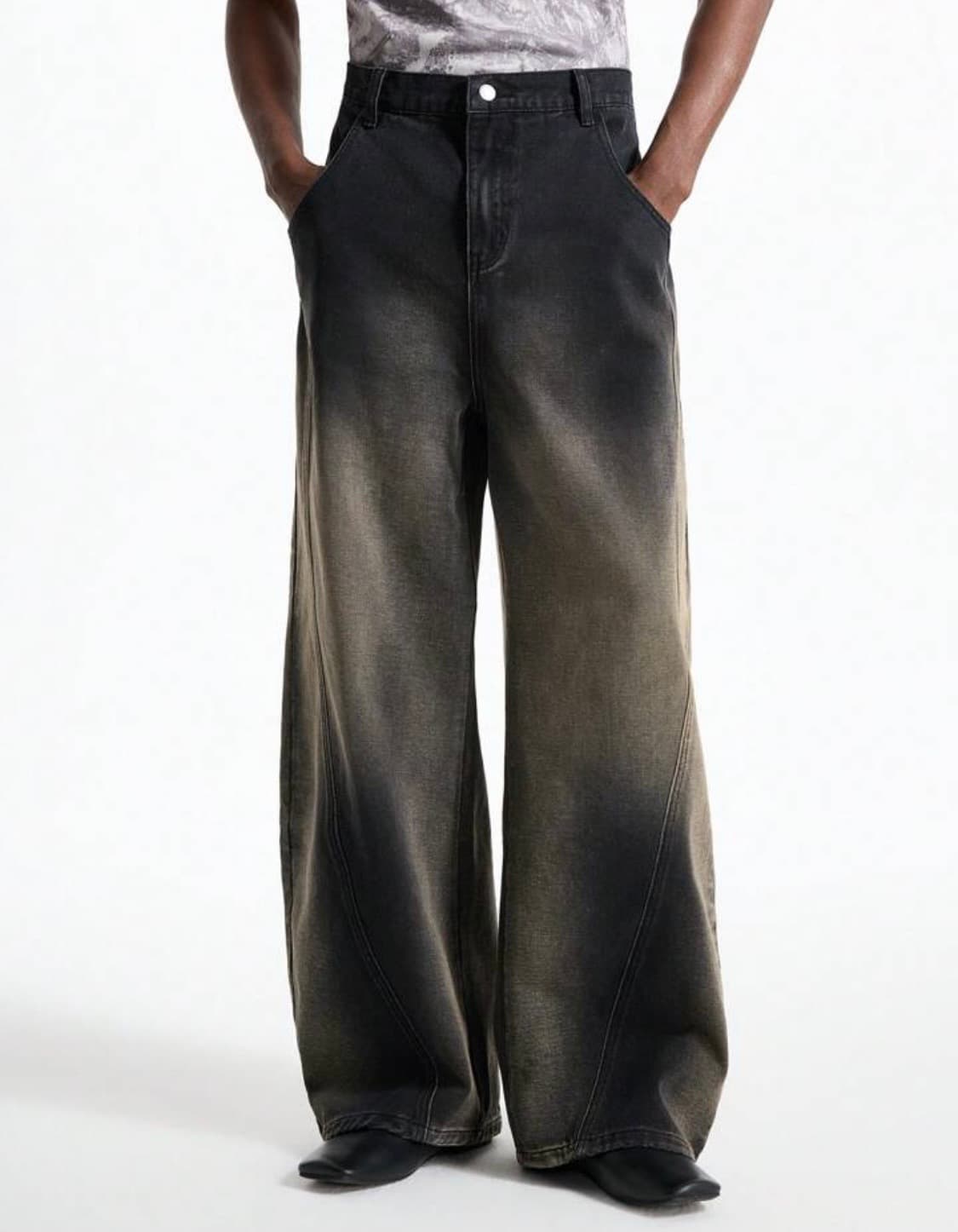 벌룬 와이드 커브드 데님 팬츠 S 상품이미지4