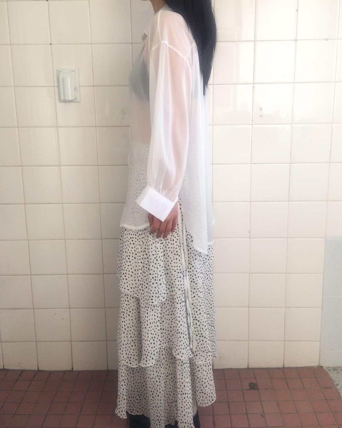 Side tied see through shirt 상품이미지8