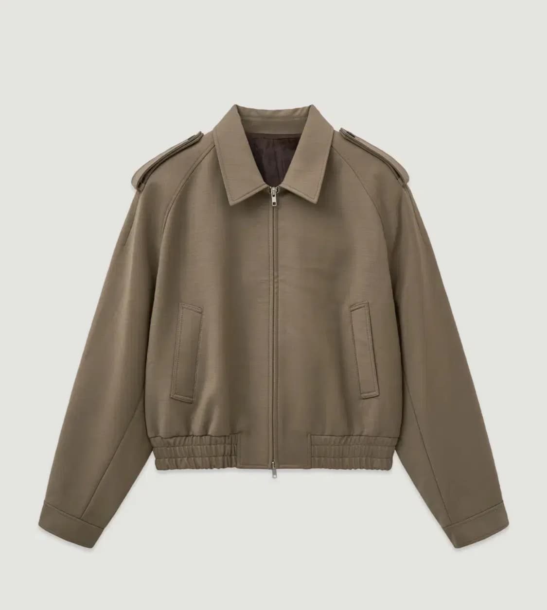 [새상품] 엘무드 바움 울 블루종 카키그레이 48사이즈 상품이미지1