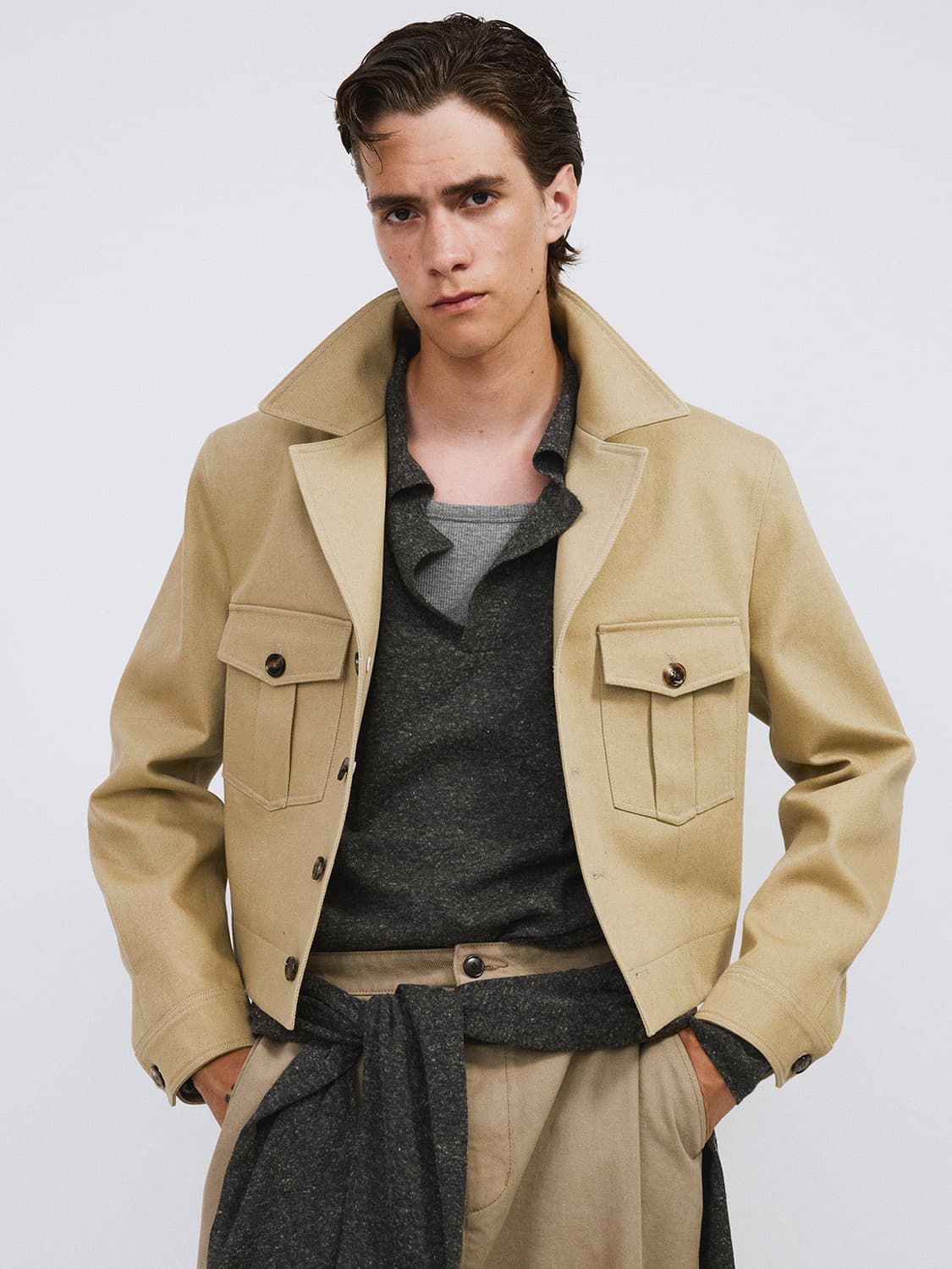 [XL] 렉토 26SS 시그니처 밀리터리 코튼 카일 자켓 베이지 상품이미지1