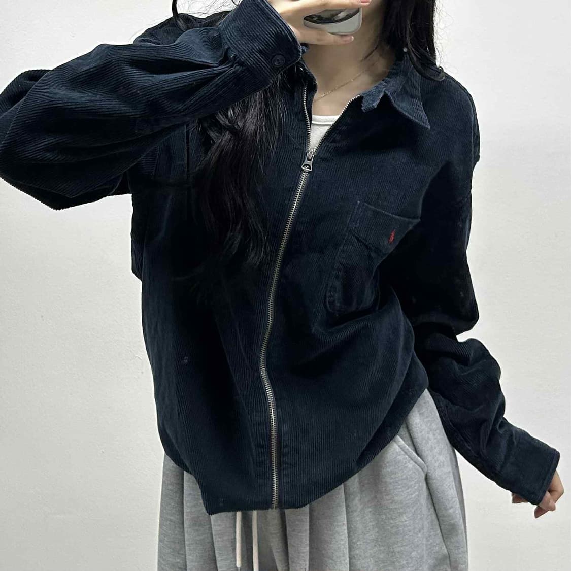 *최신형 폴로 랄프로렌 큐알택 네이비 골덴 코듀로이 포켓 셔츠 자켓(L) 상품이미지1