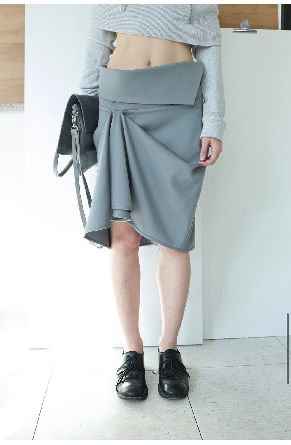 Brace unbalance skirt soft mint 상품이미지3
