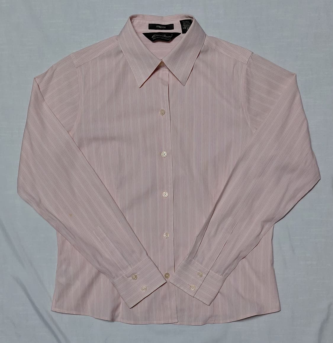 [Petite S] 에디바우어 핑크 스트라이프 링클프리 셔츠 상품이미지1