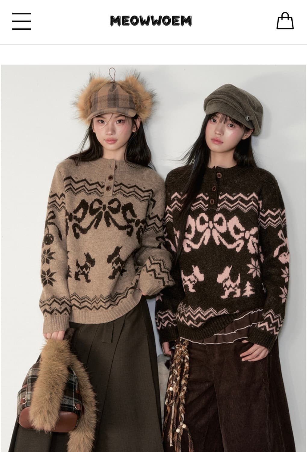 빈티지 미야우웜 헨리넥 니트 스웨터 베이지  상품이미지2