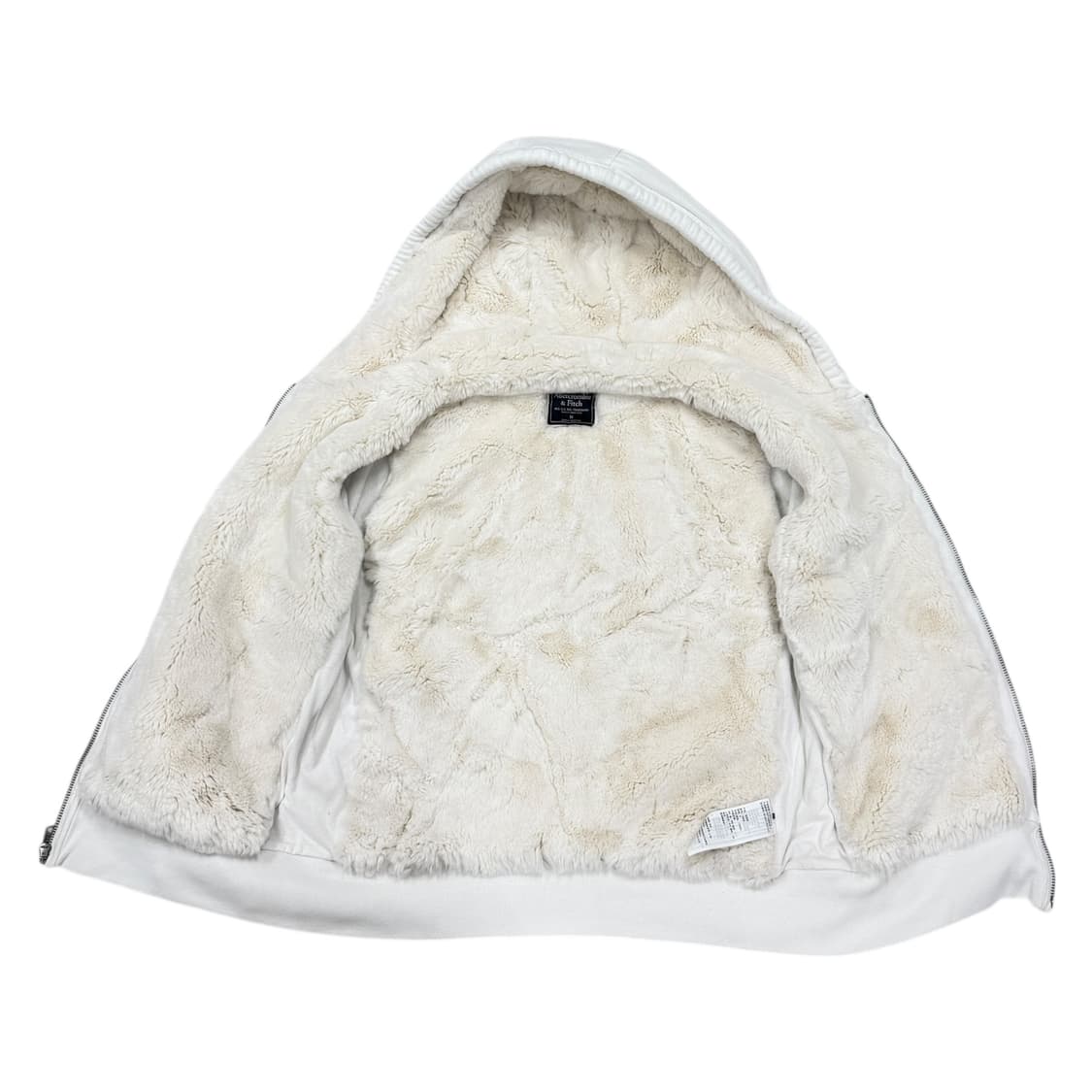 아베크롬비 빈티지 쉐르파 딱붙핏 화이트 후드집업 자켓 M 상품이미지3