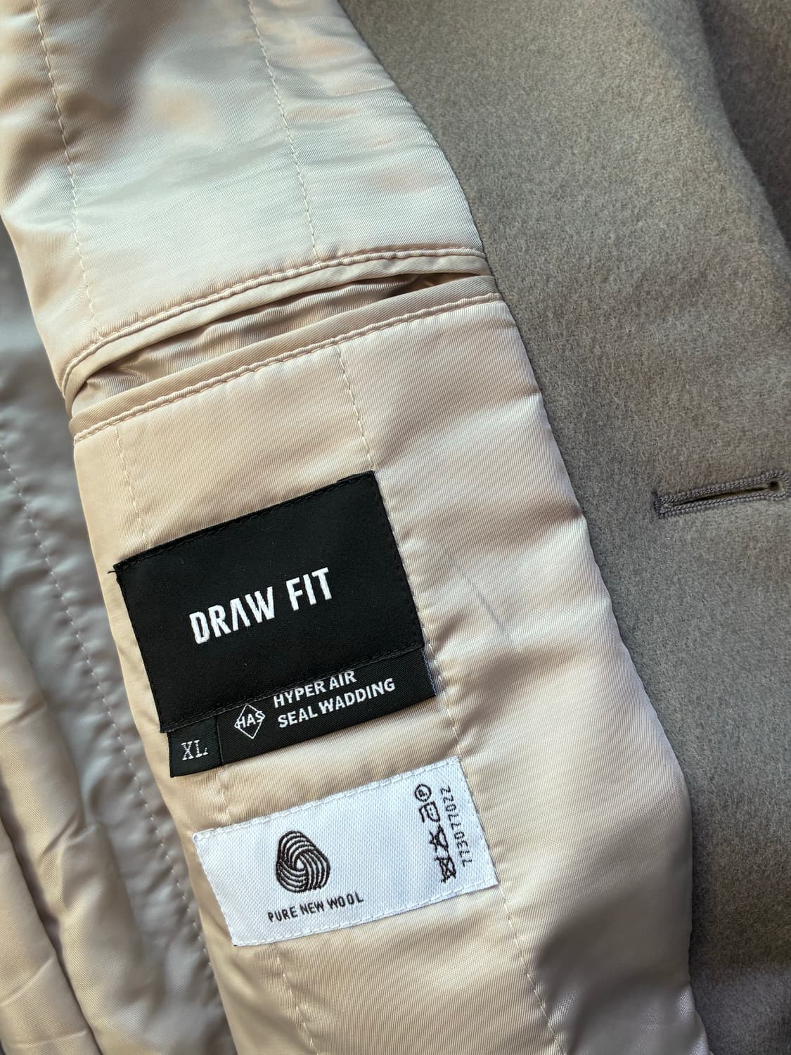 (XL) 드로우핏 프리미어 퓨어 캐시미어 히든 싱글 코트 판매 상품이미지10