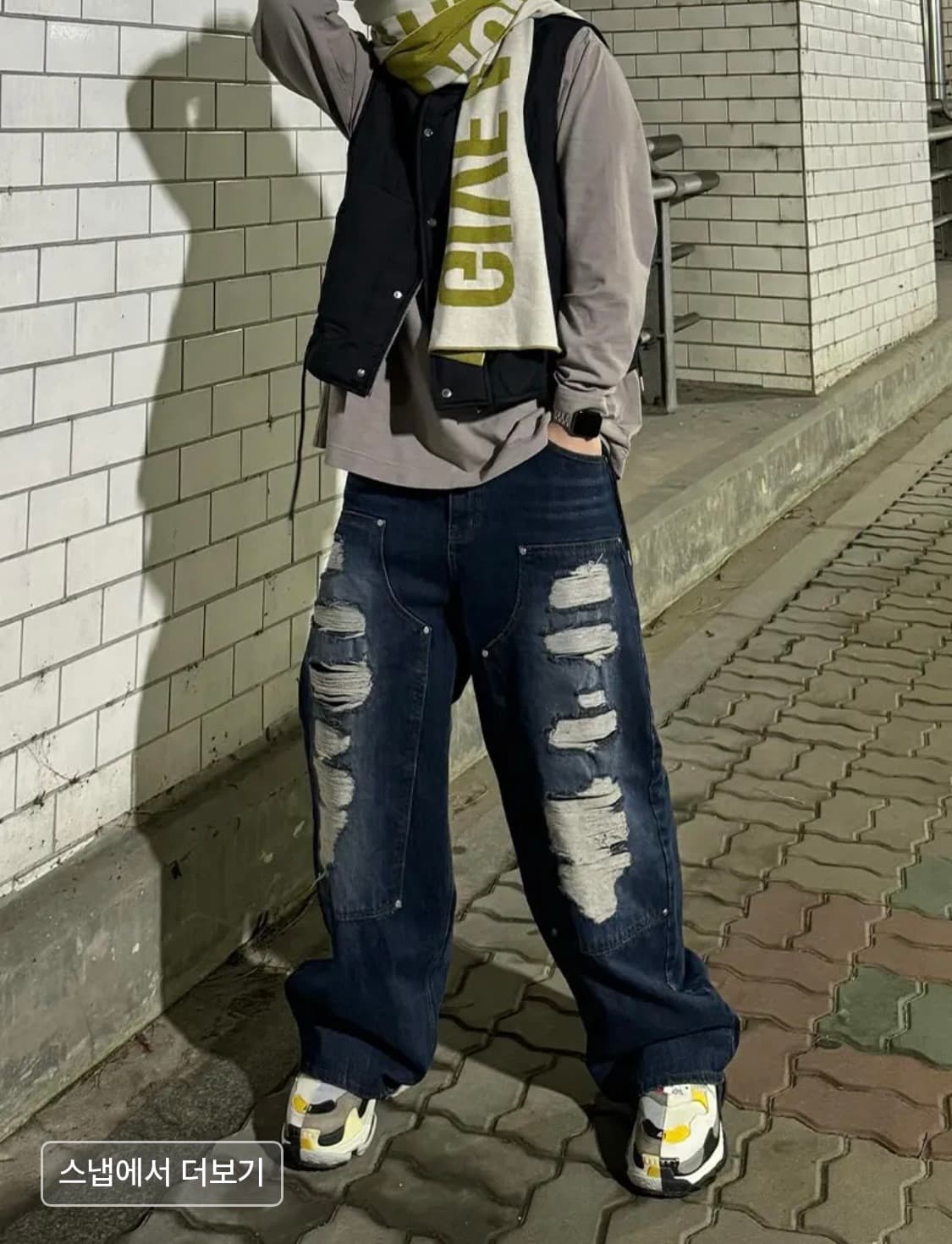 캑터스도넛마켓 카펜터 와이드 데님 상품이미지4