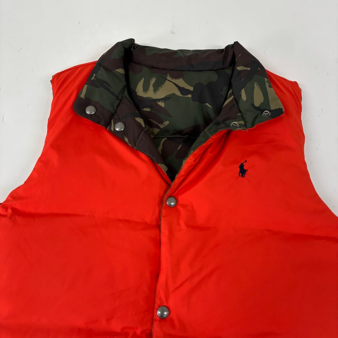 폴로 카모 양면 패딩 조끼 상품이미지7