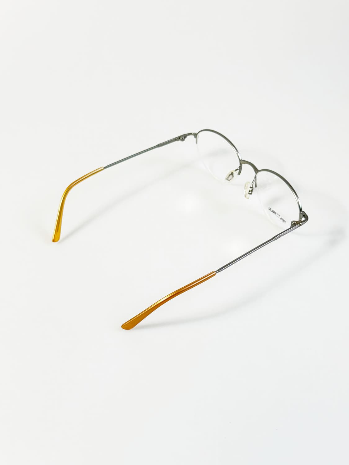 실버 티타늄 슬림 오벌 반무테 메탈 프레임 빈티지 안경 상품이미지4