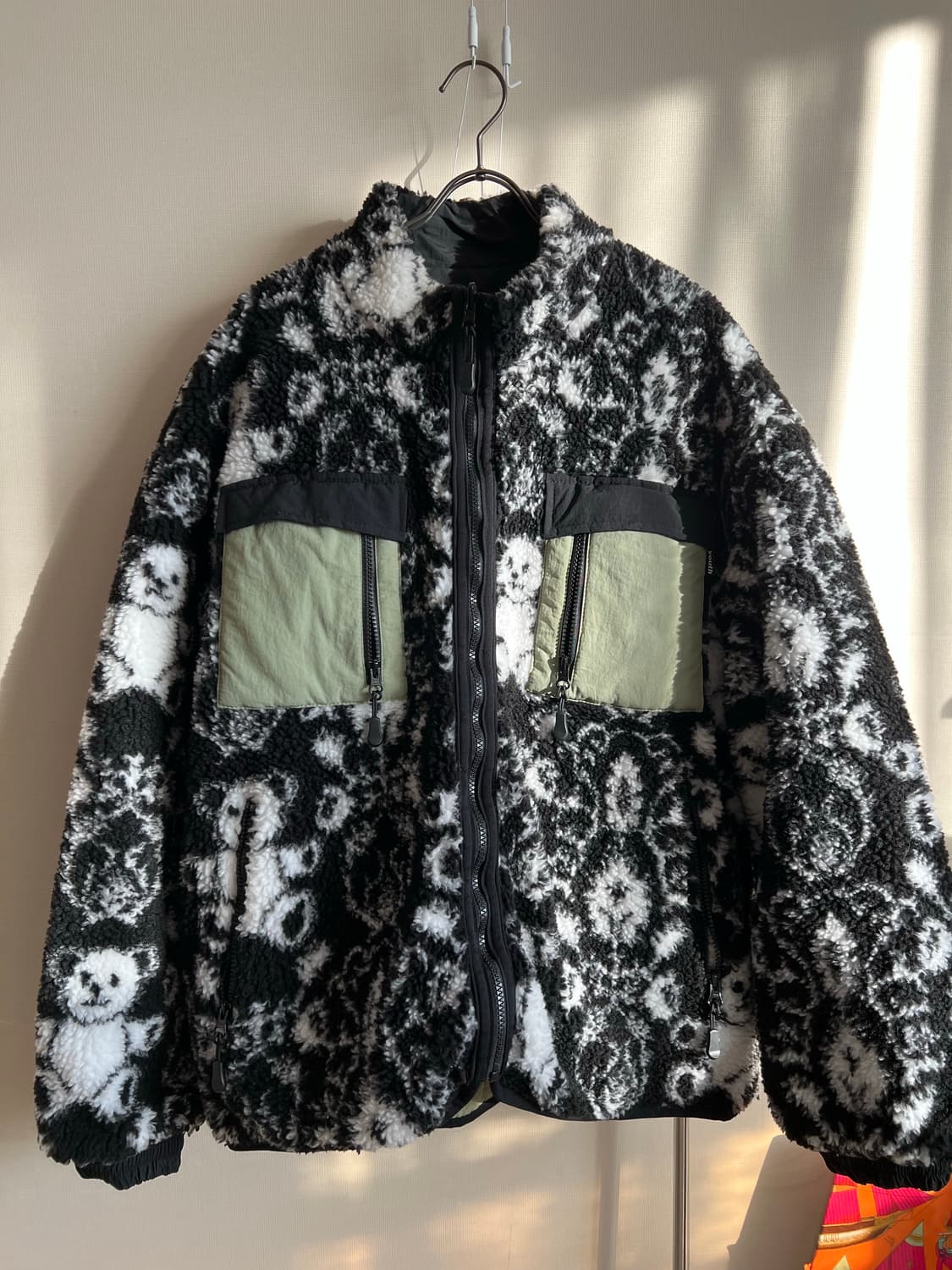 유쓰메쓰 한정판 리버서블 베어 플리스 재킷L 상품이미지1