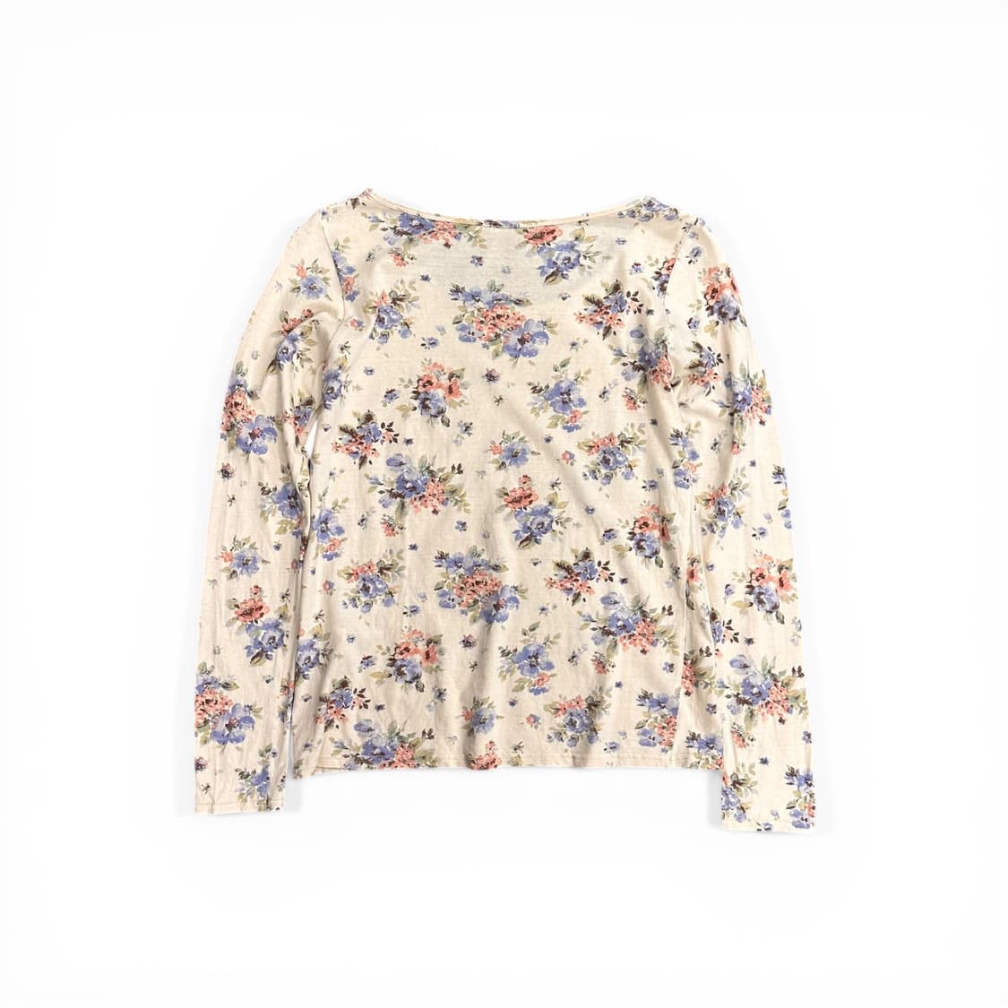 Cotton Floral Long Sleeve T Shirt 상품이미지2
