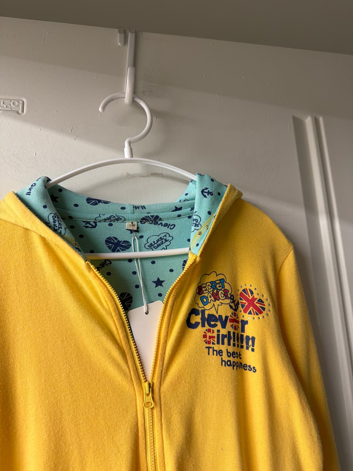 일본빈티지 키치 엘로우 후드집업 상품이미지5