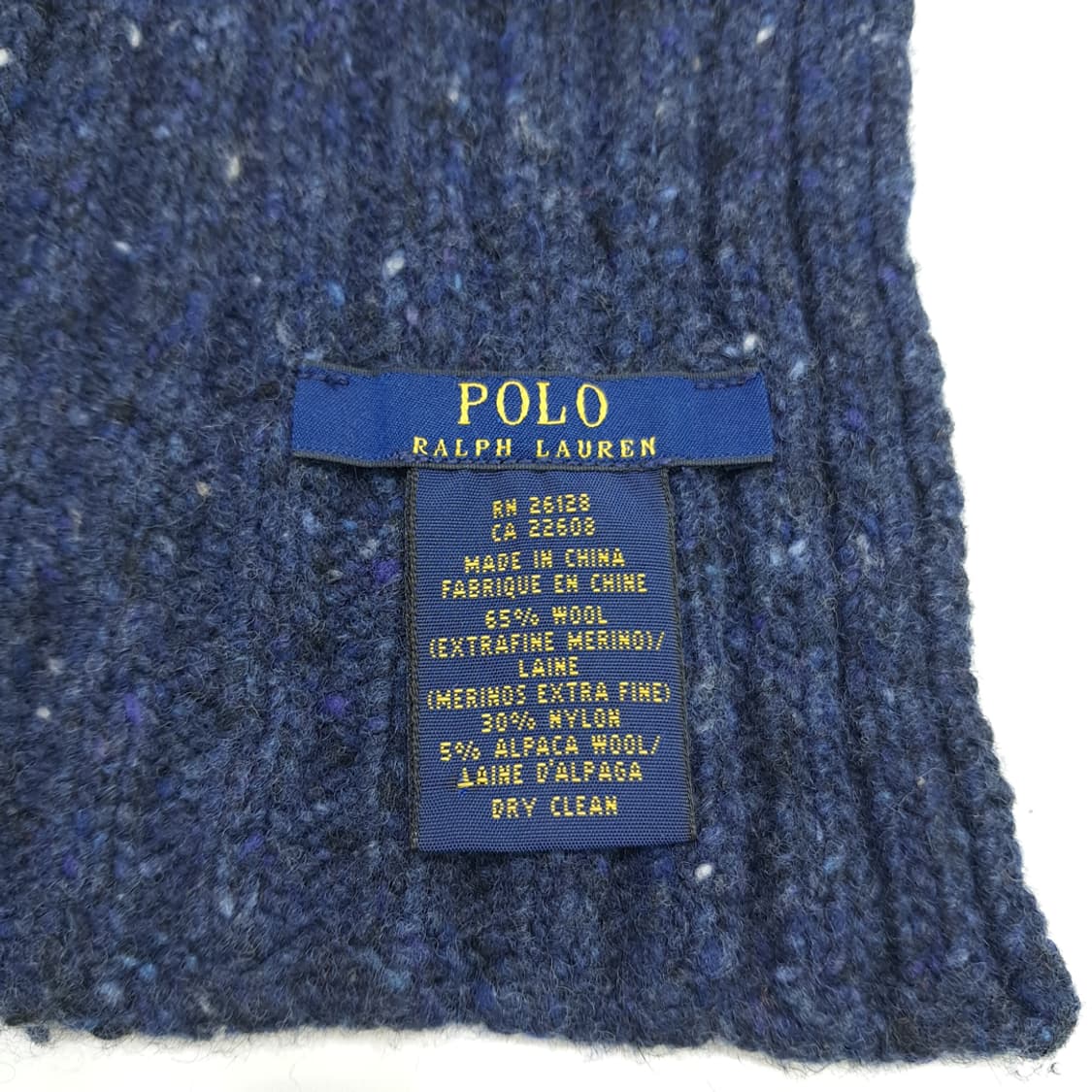 MX152 폴로 랄프로렌 로얄네이비 멜란지 울 니트 목도리 머플러 상품이미지6